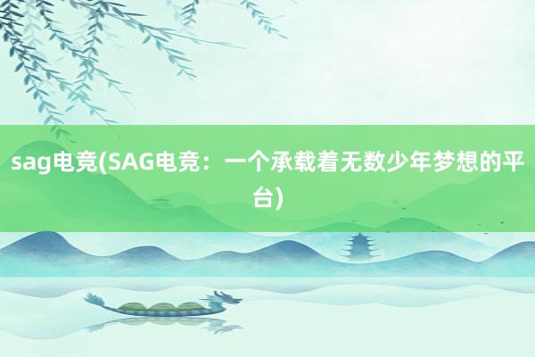 sag电竞(SAG电竞：一个承载着无数少年梦想的平台)