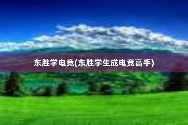 东胜学电竞(东胜学生成电竞高手)