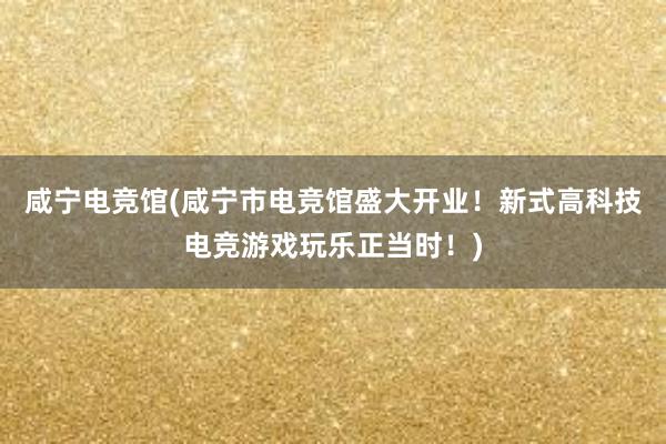 咸宁电竞馆(咸宁市电竞馆盛大开业！新式高科技电竞游戏玩乐正当时！)