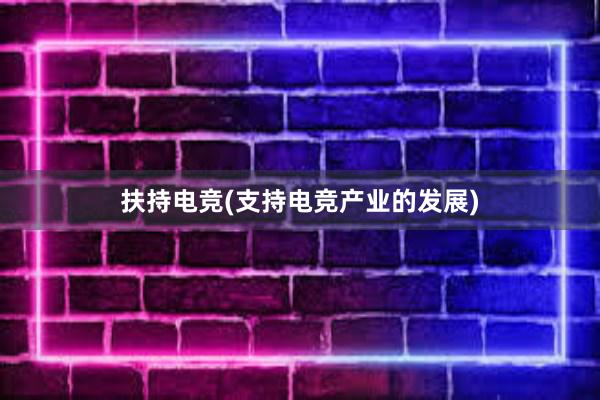 扶持电竞(支持电竞产业的发展)