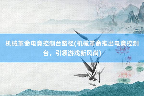 机械革命电竞控制台路径(机械革命推出电竞控制台，引领游戏新风尚)