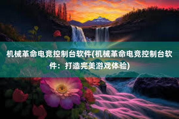 机械革命电竞控制台软件(机械革命电竞控制台软件：打造完美游戏体验)