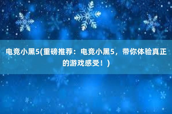 电竞小黑5(重磅推荐：电竞小黑5，带你体验真正的游戏感受！)