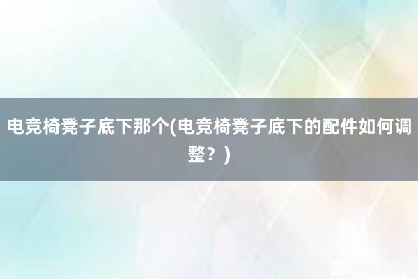 电竞椅凳子底下那个(电竞椅凳子底下的配件如何调整？)