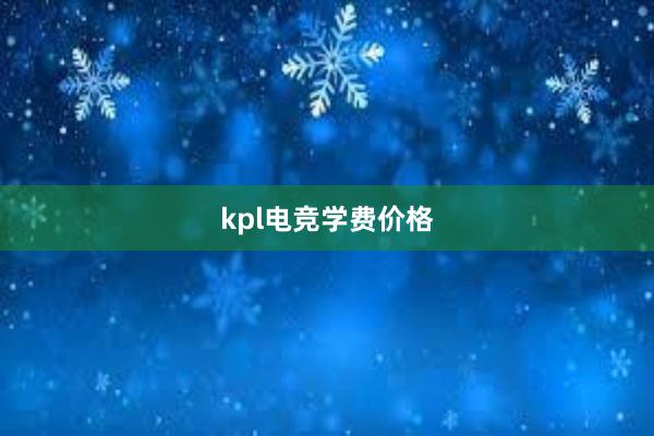 kpl电竞学费价格