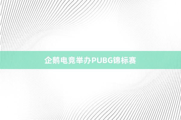 企鹅电竞举办PUBG锦标赛