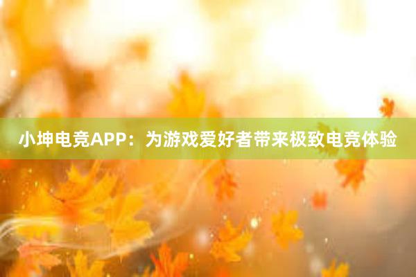 小坤电竞APP：为游戏爱好者带来极致电竞体验