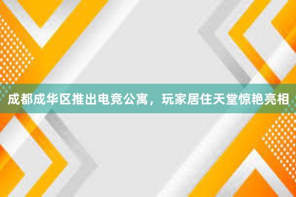 成都成华区推出电竞公寓，玩家居住天堂惊艳亮相