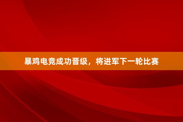 暴鸡电竞成功晋级，将进军下一轮比赛