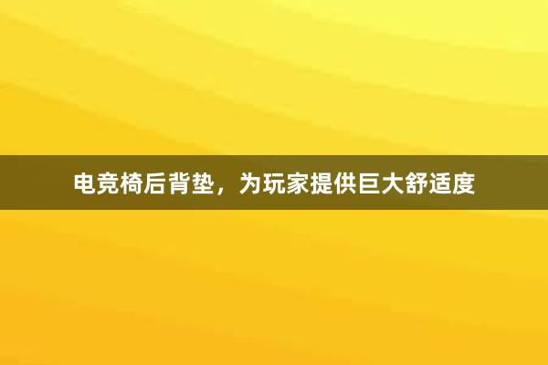 电竞椅后背垫，为玩家提供巨大舒适度